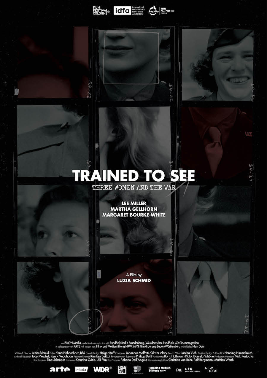 Plakat promujący film. Kolaż czarno-białych kadrów, przedstawiających m.in. fragmenty kobiecych postaci.